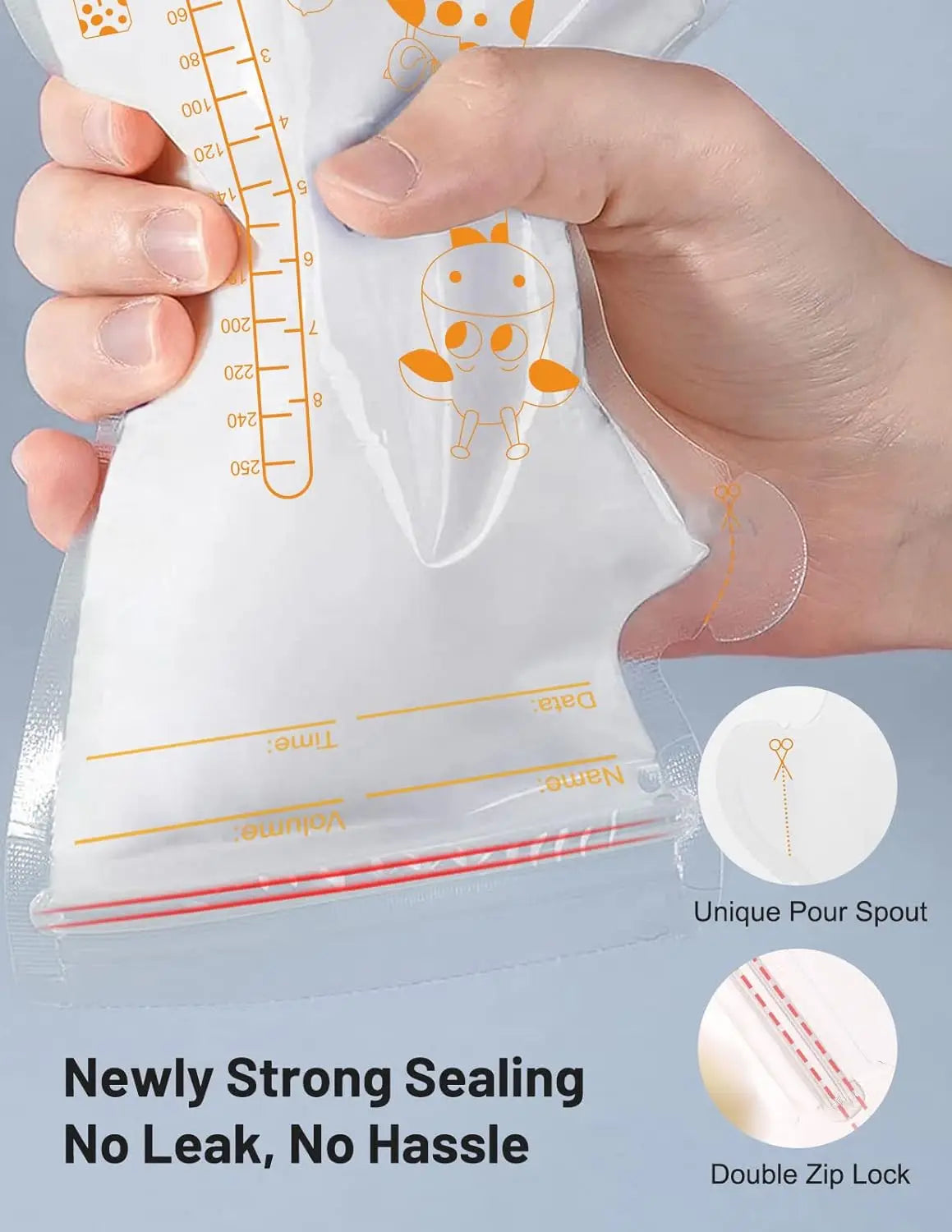 SafeStore Breast Milk Storage Bags (100pcs, 250ml)