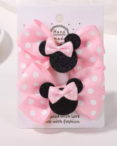 Polka Dot Bow Hair Clips Set