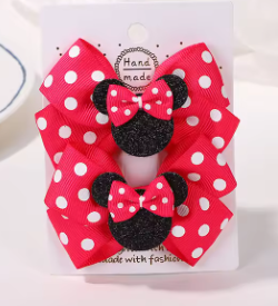 Polka Dot Bow Hair Clips Set